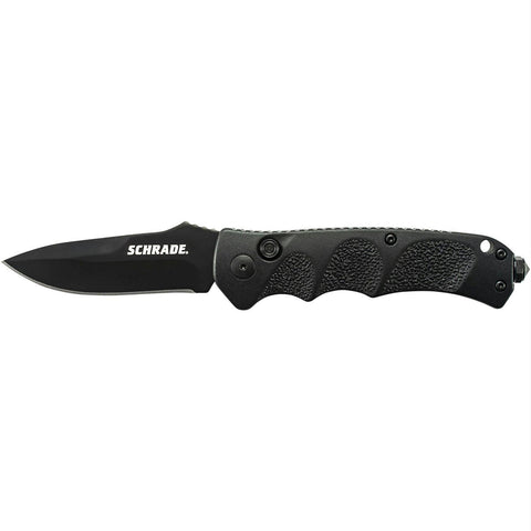 Schrade Push Button Lock Folding Knife Drop Pt Blade Camo