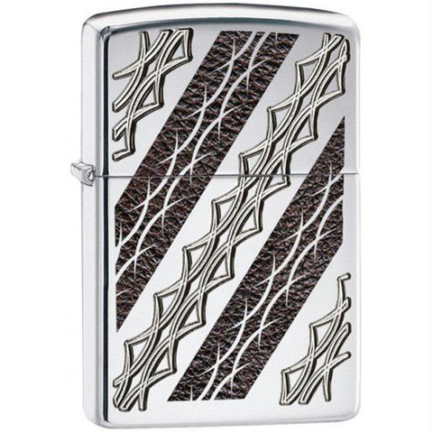Zippo Armor High Polish Chrome Deep Carved Tribal Lighter