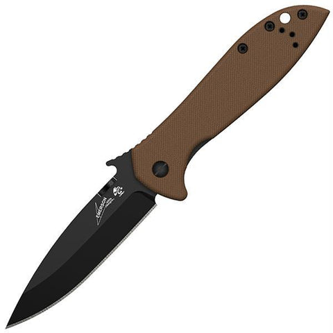 Kershaw Emerson CQC-4K 3.25 Black Plainedge Brown G10