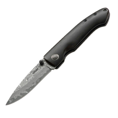 Boker Plus Damascus Gent II Plain Edge Knife 6.5 Inch