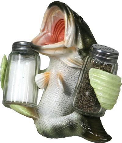 Rivers Edge Bass Salt and Pepper Glass Shaker 583