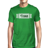 #1 Dad Mens Green Funny Fathers Day Graphic Shirt Unique Dad Gifts