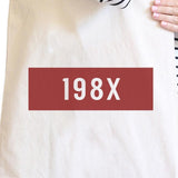 198X Natural Canvas Tote Bag Trendy Shoulder Bag Eco-Friendly